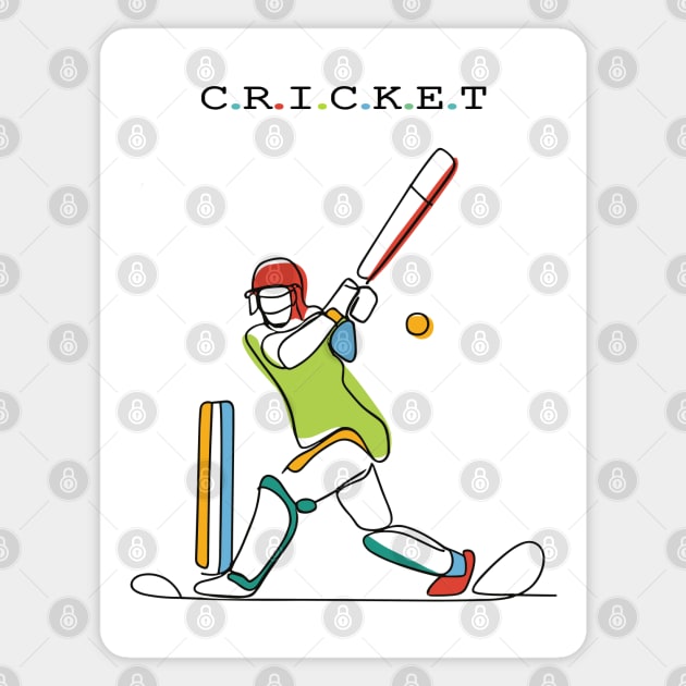Cricket Sport Magnet by Fashioned by You, Created by Me A.zed